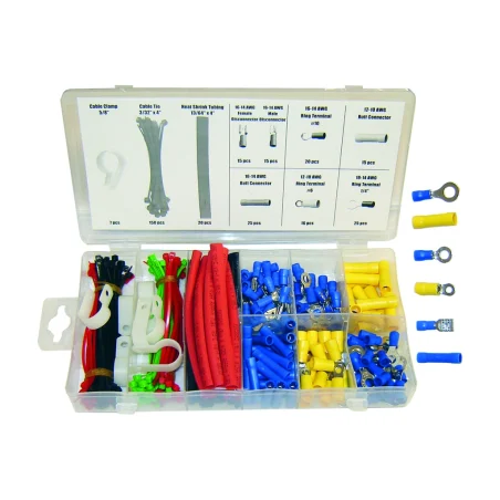 Assortiment de gaines chauffantes, bornes et connecteurs électriques (308 pièces) Rodac 37139