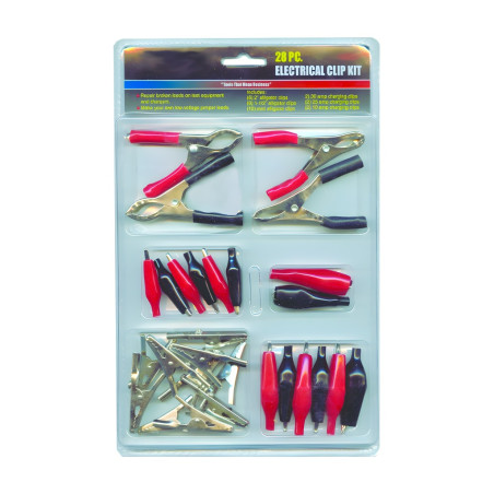 Insulated Red and Black Alligator Clip Assortment 28-Piece Rodac RDCK28