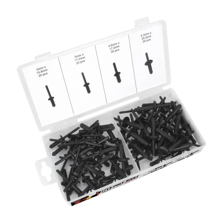 Performance Tool W5250 (POM) Polyoxymethylene rivet assortment (80 pieces)