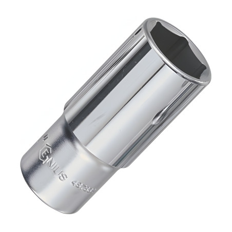 6-Point Deep Chrome Socket 1/2" Dr. x 1-1/8" SAE - Genius 487836