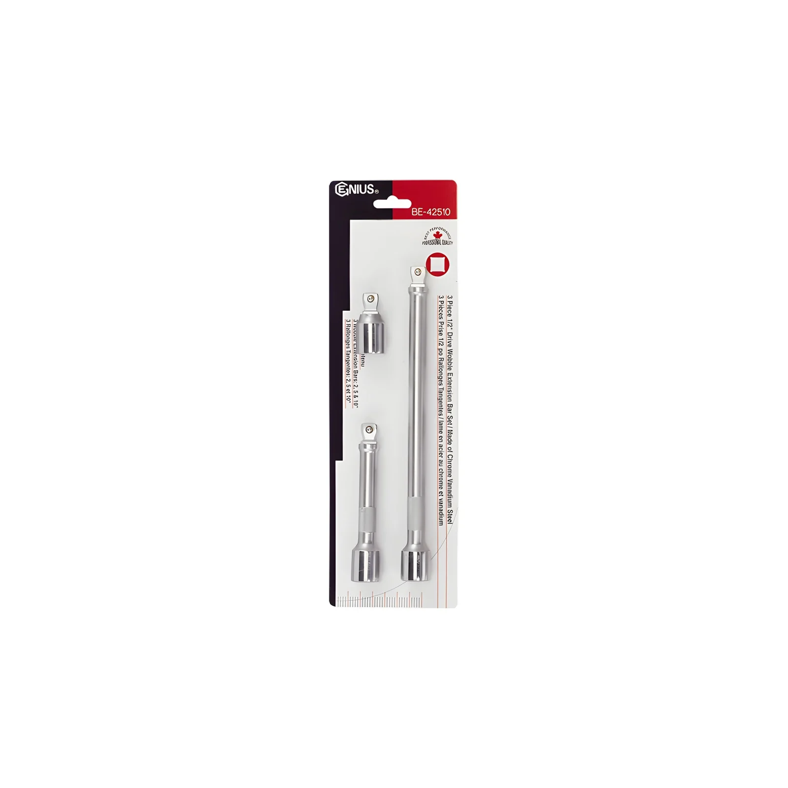Genius BE-42510 3-piece wobble extension set 50mm, 125mm & 250mm x 1/2" Dr.