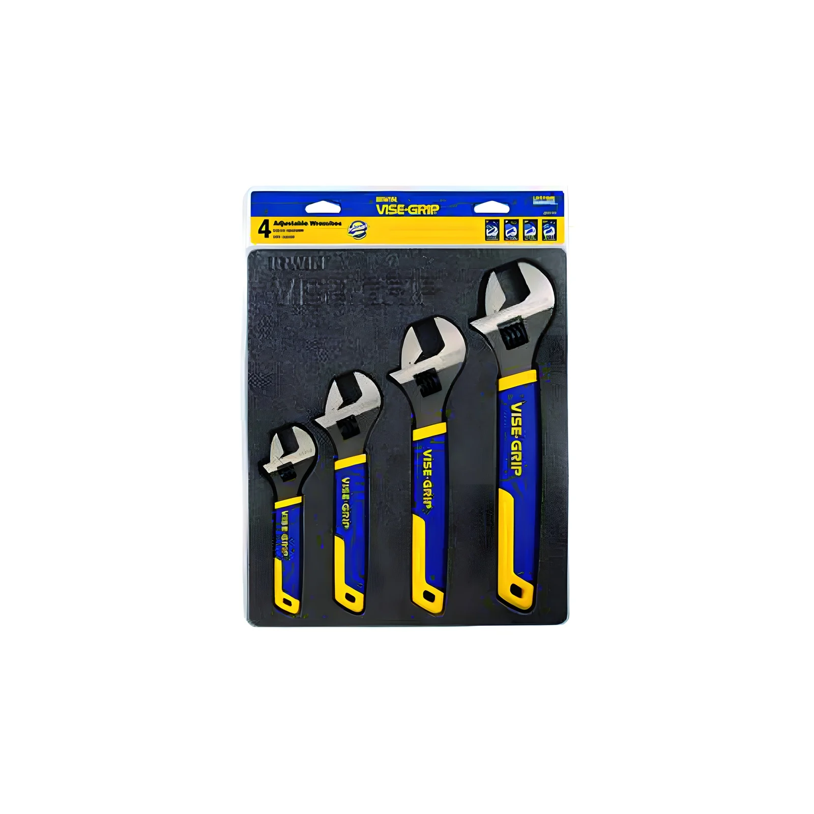 Irwin 2078706 Adjustable Wrench Set 4 Pieces 6"-8"-10"-12"