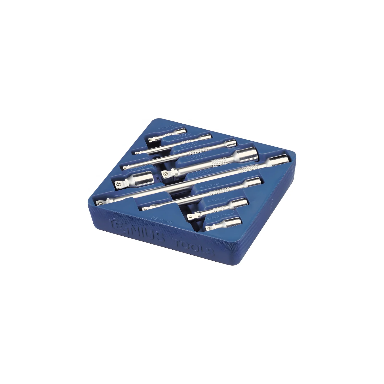 Genius BE-2349 extension bar set (9 pieces) 1/4", 3/8", 1/2"