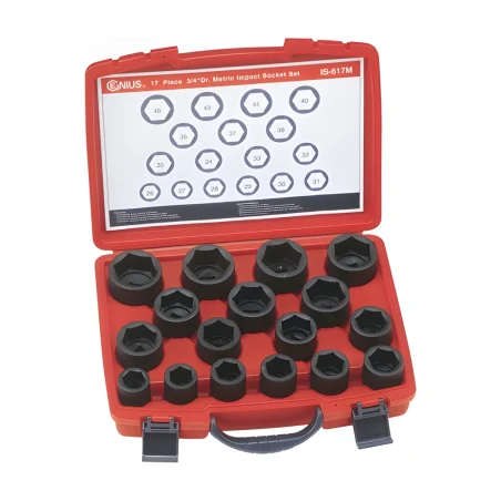 Genius IS-617M MET Impact Socket Set (17 pieces) 3/4" Dr.