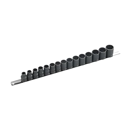 Genius IW-415MT MET thin wall impact socket set (15 pieces) 10mm to 24mm x 1/2" Dr. 12 Pt.