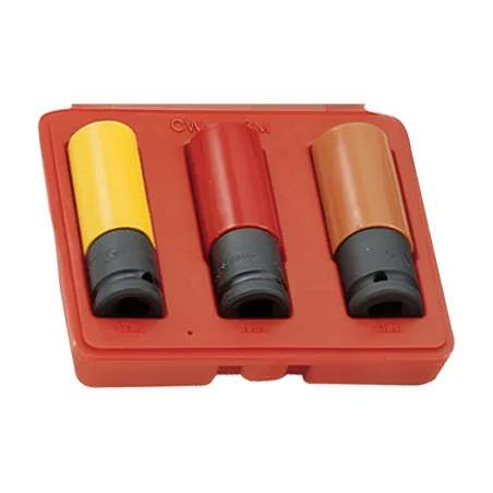 Genius CW-403M car wheel thin wall deep impact socket set (3 pieces) 17-19-21mm x 1/2" Dr.