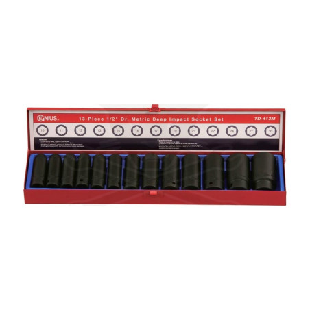 Genius TD-413M MET Deep Impact Socket Set (13 pieces) 1/2" Dr.