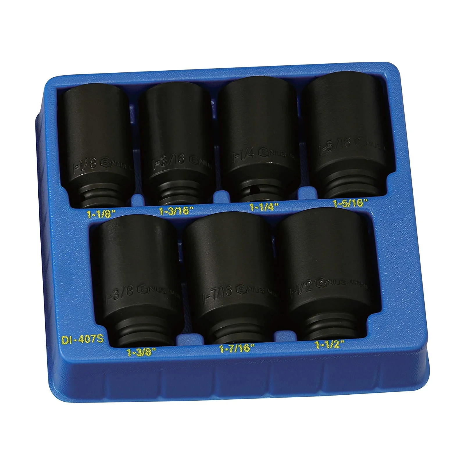 Genius DI-407S SAE Deep Impact Socket Set (7 pieces) 1/2" Dr.