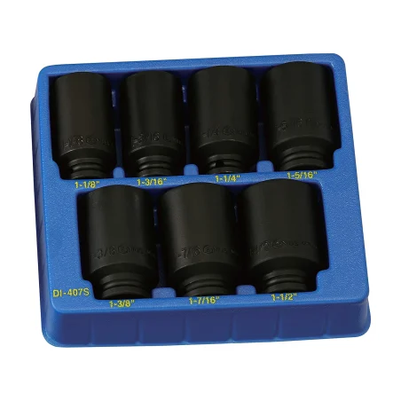 Genius DI-407S SAE Deep Impact Socket Set (7 pieces) 1/2" Dr.