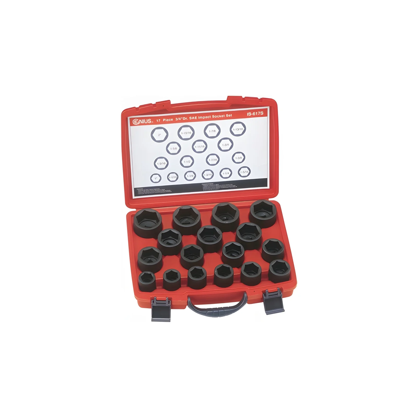 Genius IS-617S SAE impact socket set (17 pieces) 3/4" Dr.