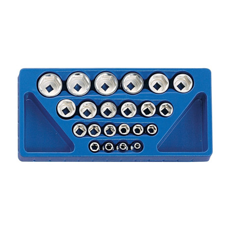 Ensemble de douilles avec plateau SAE 1/2" x 5/16" à 1-1/2" (22 pièces) Genius SS-422S