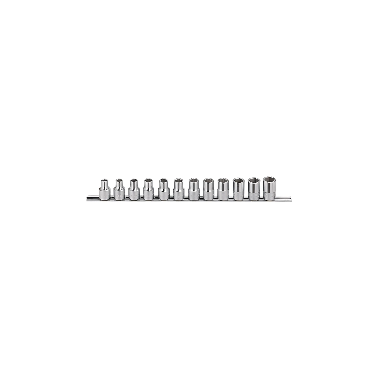Ensemble de douilles chromées à embouts hexagonaux MET 1/2" x 8mm à 19mm (12 pièces) Genius GS-412M