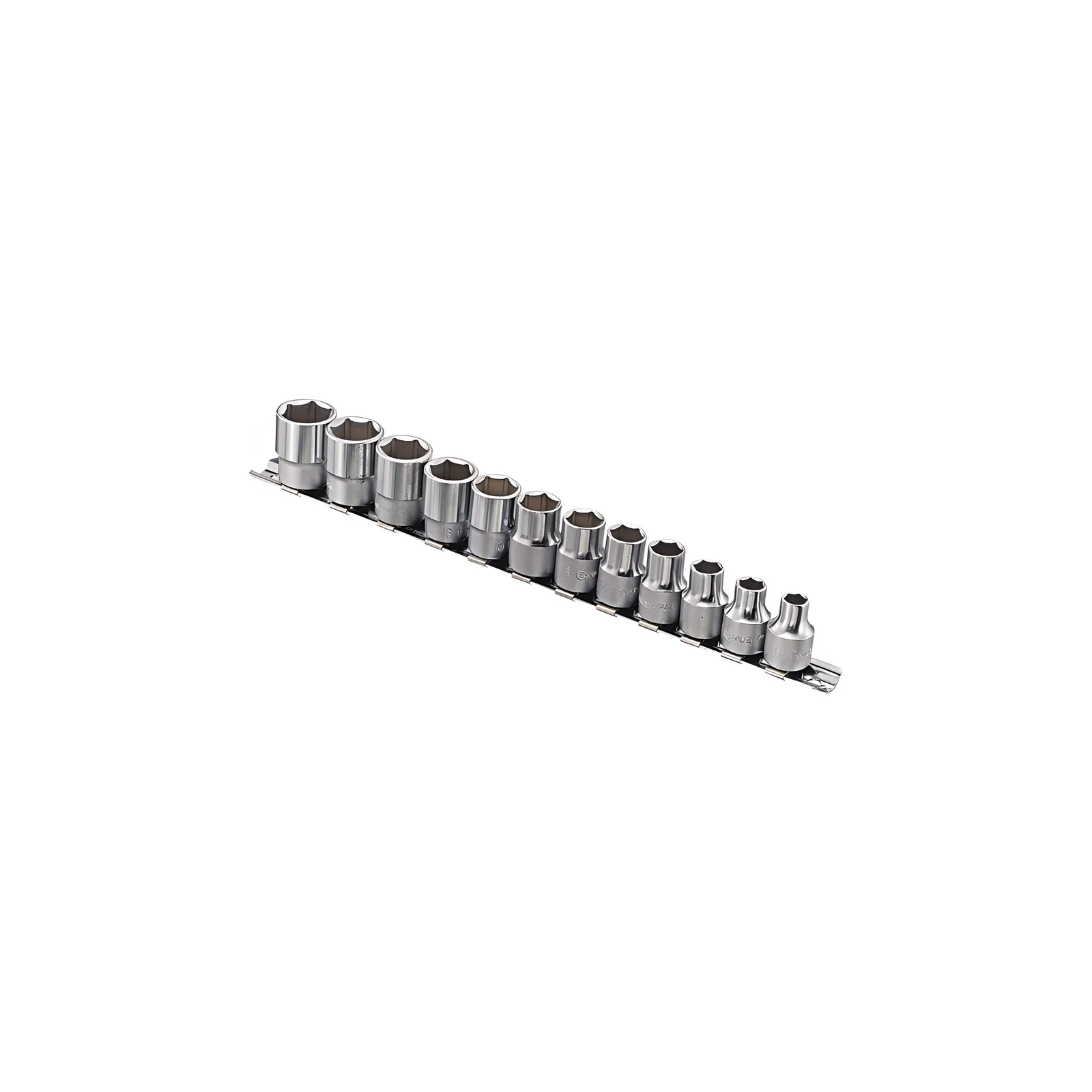 Genius GS-312M MET Chrome Hex Socket Set (12 pieces) 8mm to 19mm x 3/8" Dr.