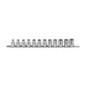 Genius GS-412S SAE Chrome Hex Socket Set (12 pieces) 5/16" to 1" x 1/2" Dr.
