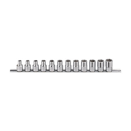Genius GS-412S SAE Chrome Hex Socket Set (12 pieces) 5/16" to 1" x 1/2" Dr.