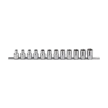 Genius GS-412S SAE Chrome Hex Socket Set (12 pieces) 5/16" to 1" x 1/2" Dr.