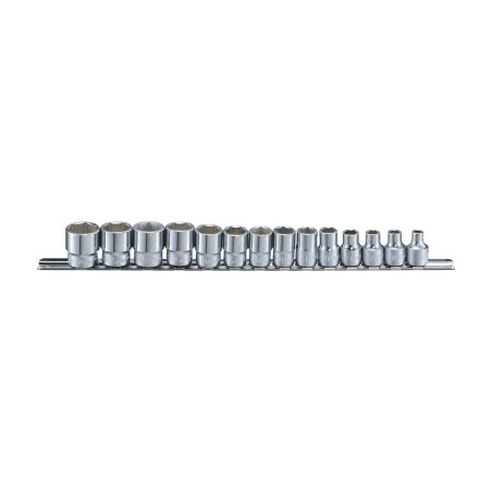Genius GS-314S SAE chrome hex socket set (14 pieces) 1/4" to 9/16" x 3/8" Dr.