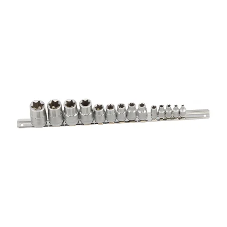 Ensemble douilles étoiles Torx E4 à E24 14 pièces Genius TX-23414