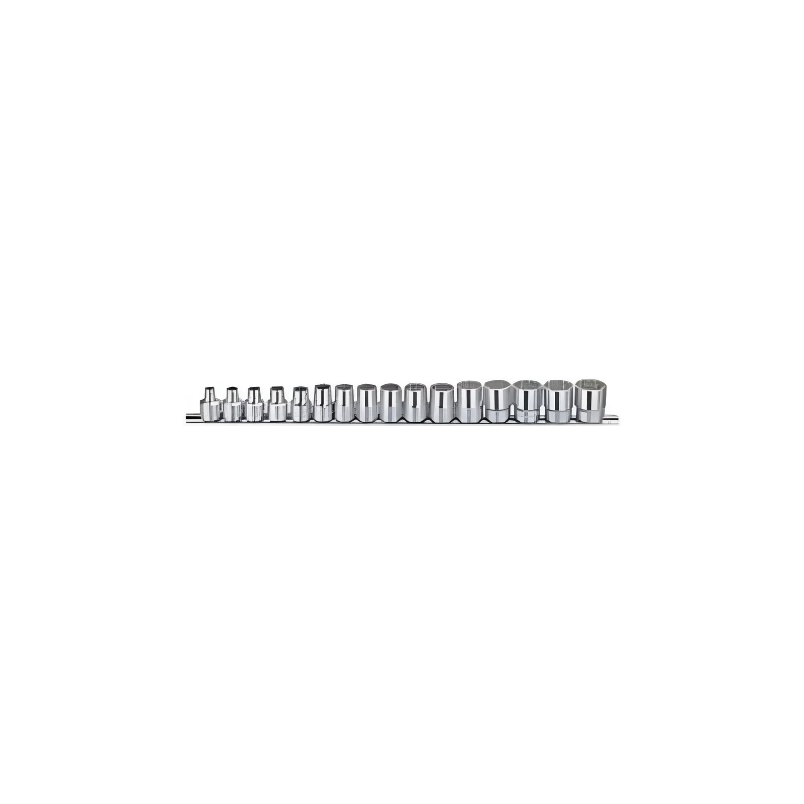 Genius TW-316M MET Chrome Socket Set (16 pieces) 6mm to 21mm x 3/8" Dr. 12 Pt.