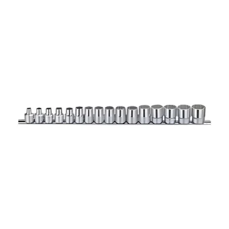 Genius TW-316M MET Chrome Socket Set (16 pieces) 6mm to 21mm x 3/8" Dr. 12 Pt.