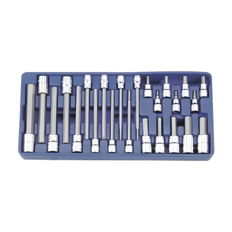 Genius BS-3424H SAE Long Hex Socket and Bit Set (24 pieces) 3/8" and 1/2" Dr.