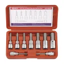 Genius BS-409H MET Hex Socket and Bit Set (8 pieces) 1/2" Dr.