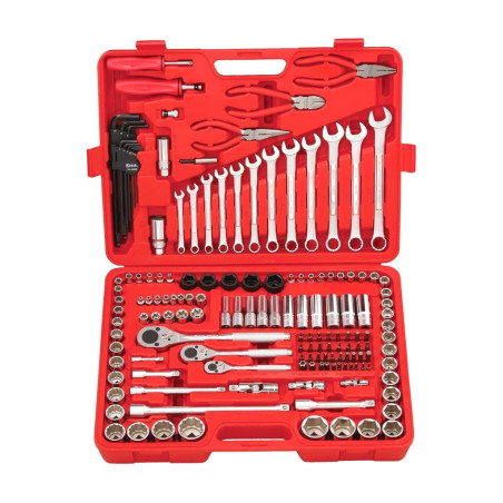 Ensemble de douilles et embouts MET et SAE 1/4", 3/8", 1/2"  (151 pièces) Genius AC-234161A