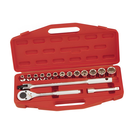 Genius GS-416M MET Socket Set (16 pieces) 8mm to 27mm x 1/2" Dr.