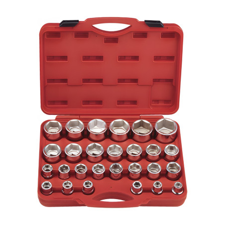 Ensemble de douilles MET 3/4" x 17mm à 60mm (27 pièces) Genius GS-627M