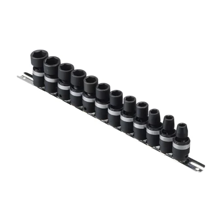Genius TG-312M MET Hex Impact Socket Swivel Set (12 pieces) 8mm to 19mm x 3/8" Dr.
