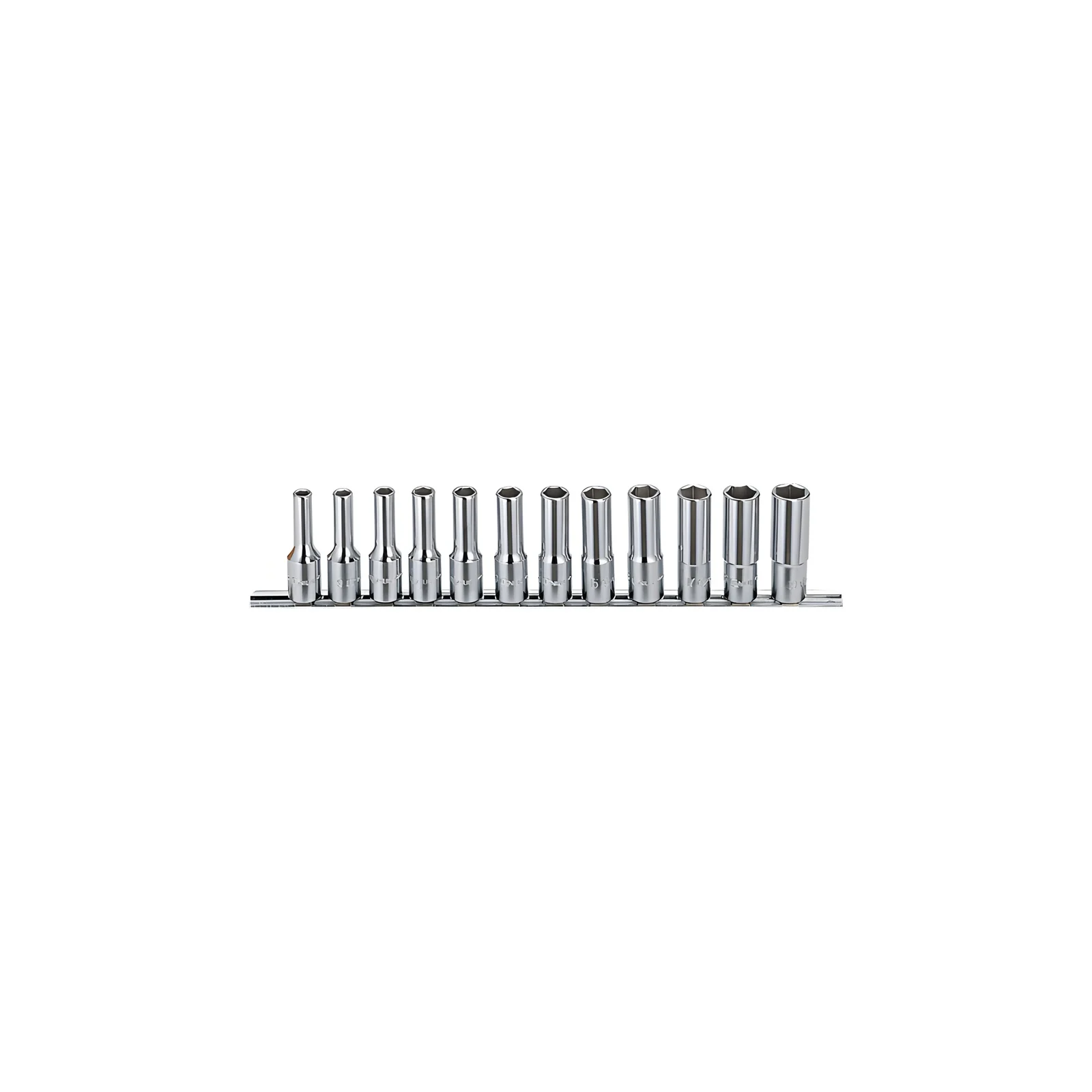 Genius GD-412M MET chrome plated deep socket set (12 pieces) 1/2" x 1/2" Dr.