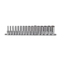 Genius TW-316MD MET countersunk socket set (16 pieces) 6mm to 21mm x 3/8" Dr. 12 Pt.