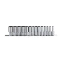 Genius GS-314SD SAE deep chrome socket set (14 pieces) 1/4" to 7/8" x 3/8" Dr.