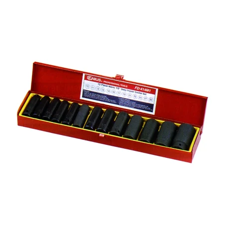 Genius TD-413S SAE deep socket set (13 pieces) 1/2" Dr.