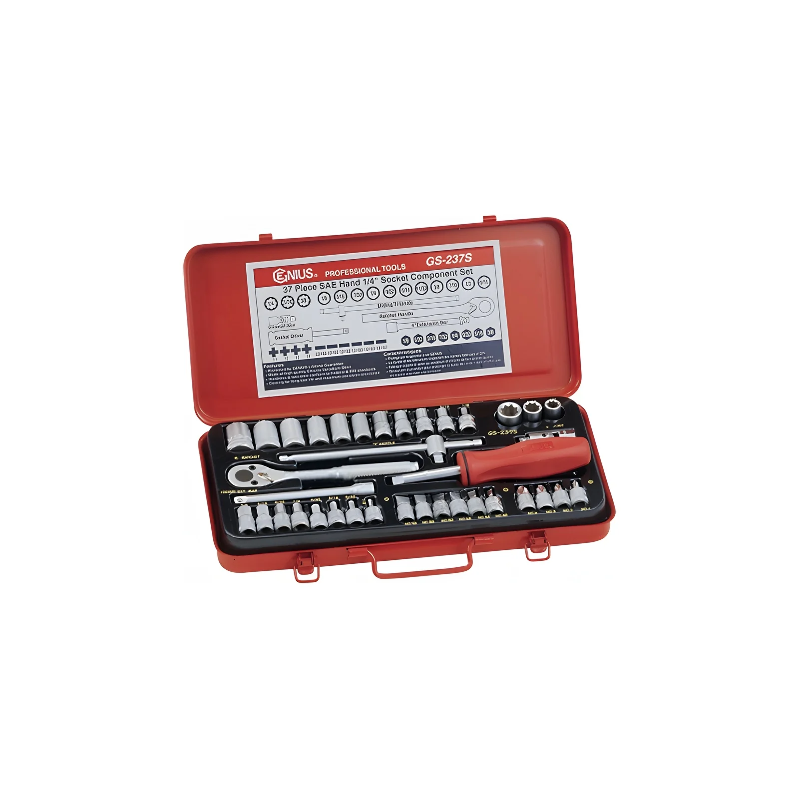 Ensemble de douilles SAE 1/4" (37 pièces) Genius GS-237S