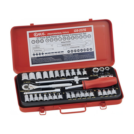 Ensemble de douilles SAE 1/4" (37 pièces) Genius GS-237S