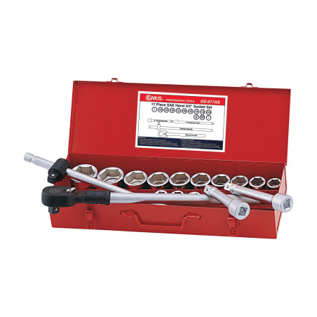 Genius GS-617AS SAE socket set (17 pieces) 3/4" Dr.