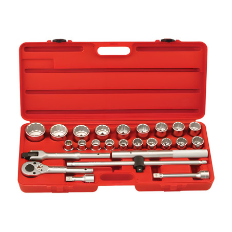 Genius TW-625S SAE socket set (25 pieces) 3/4" to 2-1/4" x 3/4" Dr. 12 Pt.