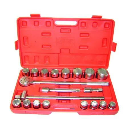 Rodac DR821M triple MET forged steel hex socket set (21 pieces) 19mm to 50mm x 3/4" Dr. 6 Pt.