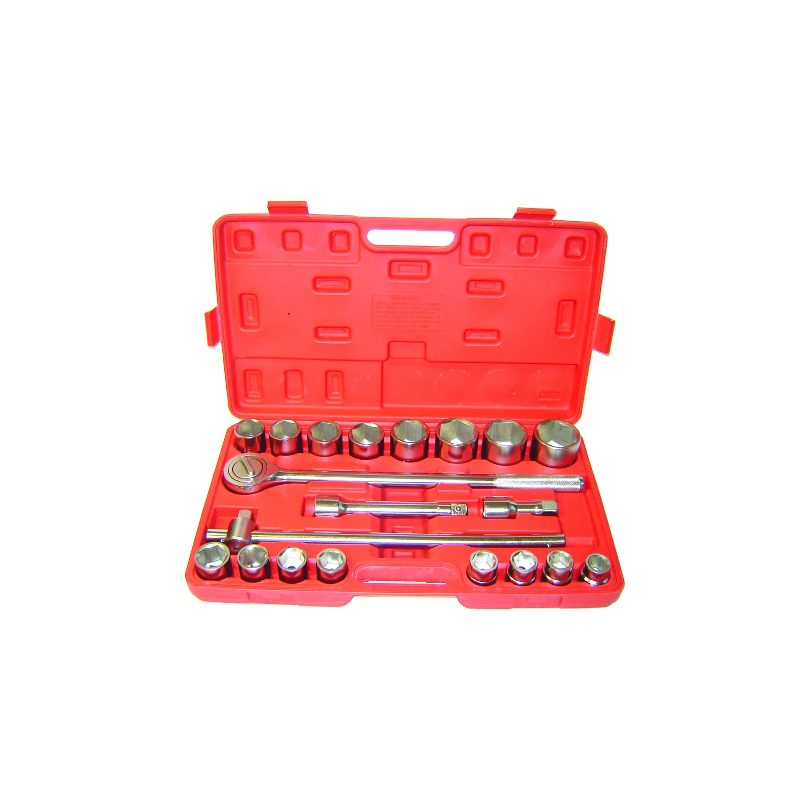 Rodac H11LD755 SAE triple chrome plated forged steel hex socket set (21 pieces) x 7/8" to 2" x 3/4" Dr. 6 Pt.