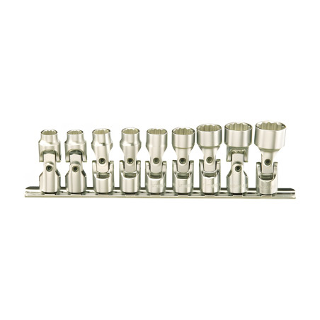 Genius US-209M MET universal socket set (9 pieces) 6mm to 14mm x 1/4" Dr.