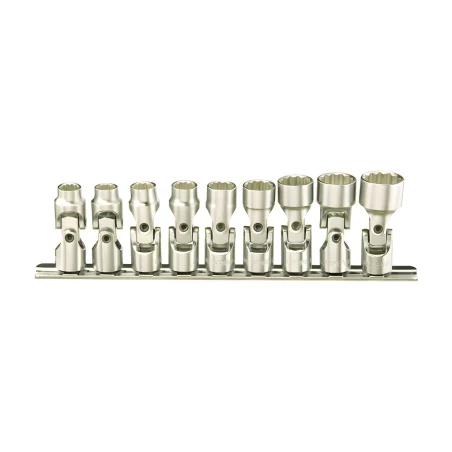 Genius US-209M MET universal socket set (9 pieces) 6mm to 14mm x 1/4" Dr.