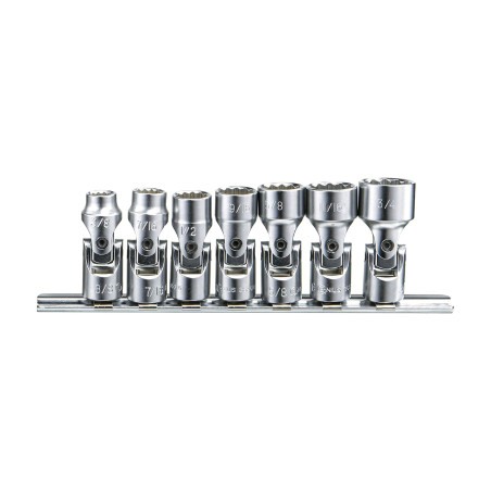 Genius US-307S SAE universal socket set (7 pieces) x 3/8" to 3/4" x 3/8" Dr.