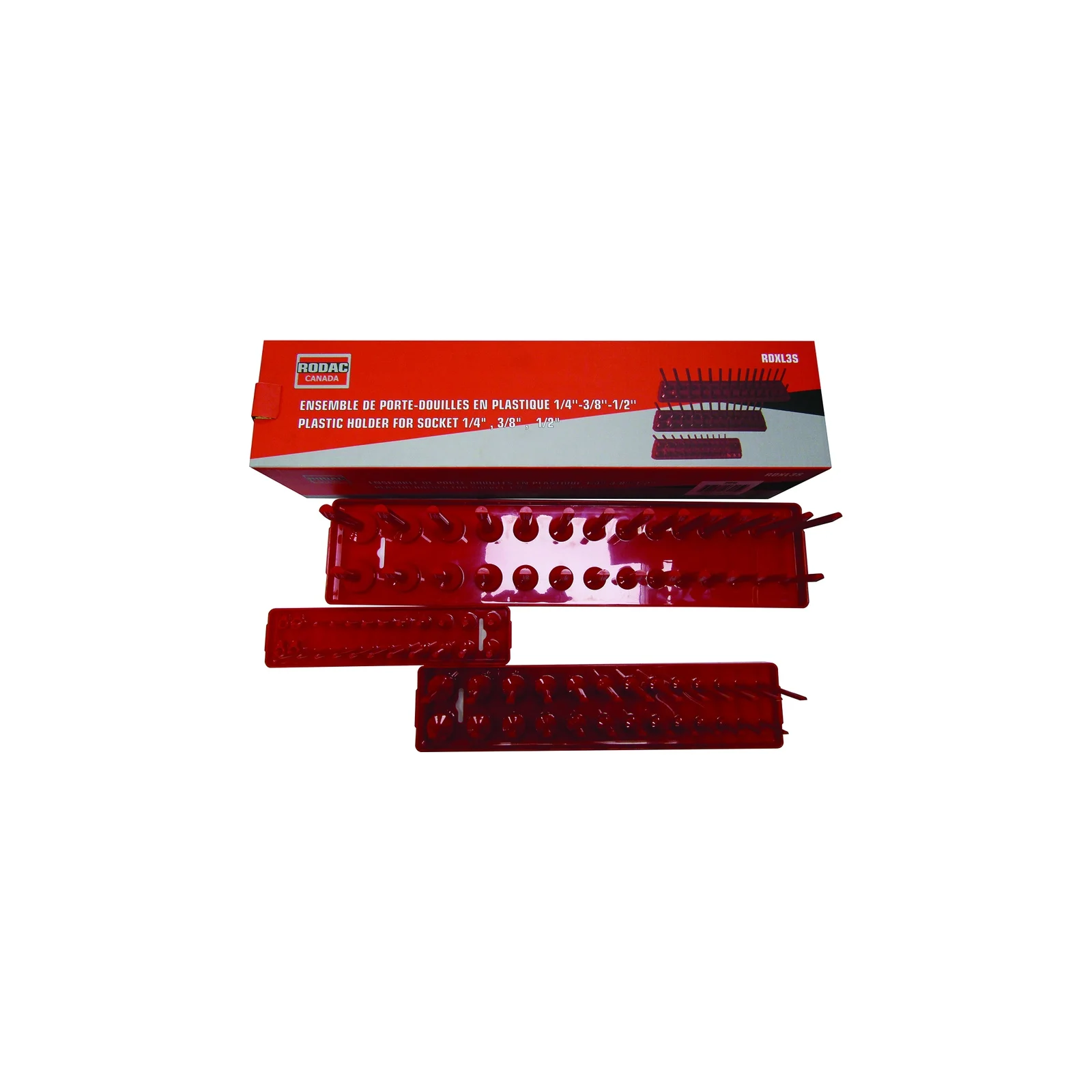 Ensemble de porte-douilles SAE 1/4"-3/8"-1/2" (3 pièces) Rodac XL3S