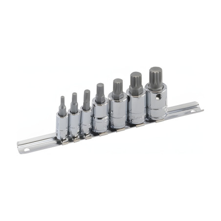 Genius BS-2307TS Triple Square Bit Set (7 pieces) M4 to M14 x 1/4" and 3/8" Dr.