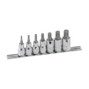 Genius BS-307M Triple Square Bit Set (7 pieces) M4 to M14 x 3/8" Dr.