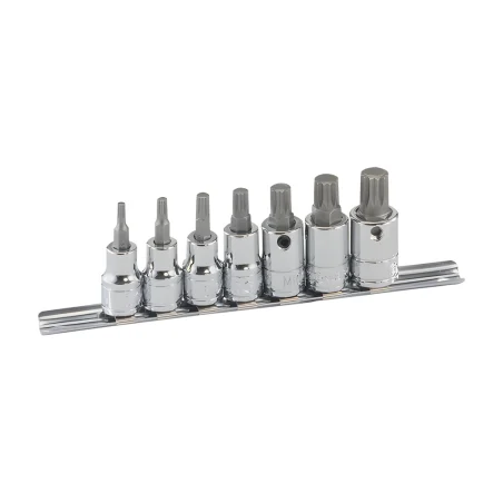 Genius BS-307M Triple Square Bit Set (7 pieces) M4 to M14 x 3/8" Dr.