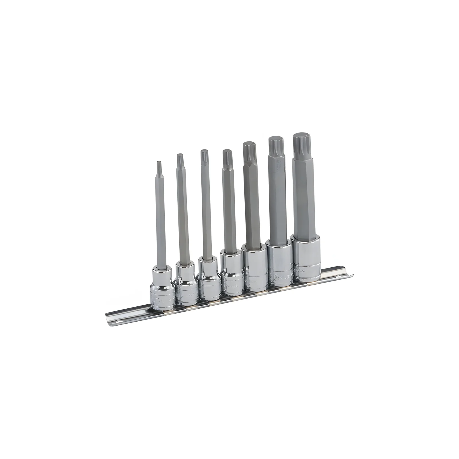 Genius BS-307ML Triple Square Bit Set (7 pieces) M4 to M14 x 3/8" Dr.