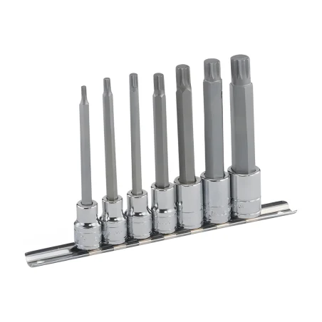 Genius BS-307ML Triple Square Bit Set (7 pieces) M4 to M14 x 3/8" Dr.