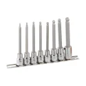 Genius BS-308WSL SAE wobble Allen bit set (8 pieces) 1/8" to 3/8" x 3/8" Dr.